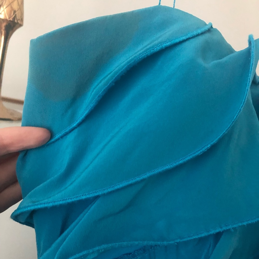 Aidan Mattox Blue Turquoise Ruffled Dress - Picture 7 of 10